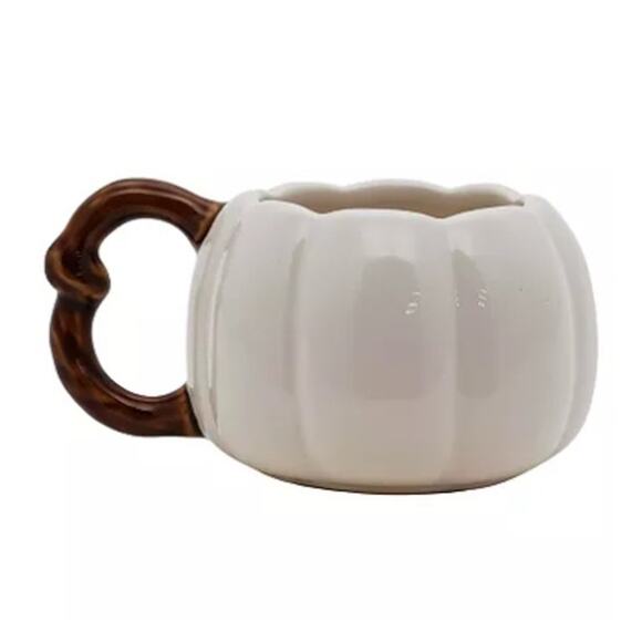 NEW Celebrate Together Fall Floral Pumpkin Figural Stoneware Coffee Hot Tea Mug - Picture 2 of 6